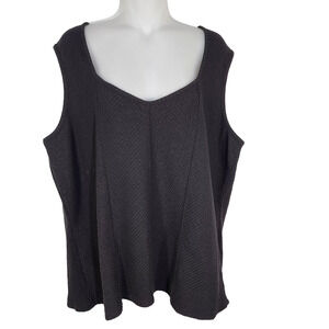 Maurices Textured Corset Tank Top Women Plus 3X Fitted V Neck Black Stretch Soft